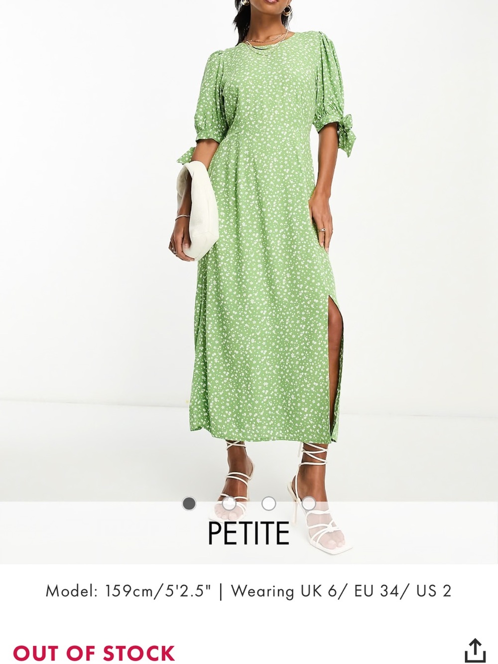 Green Floral Maxi Dress with Side Slit